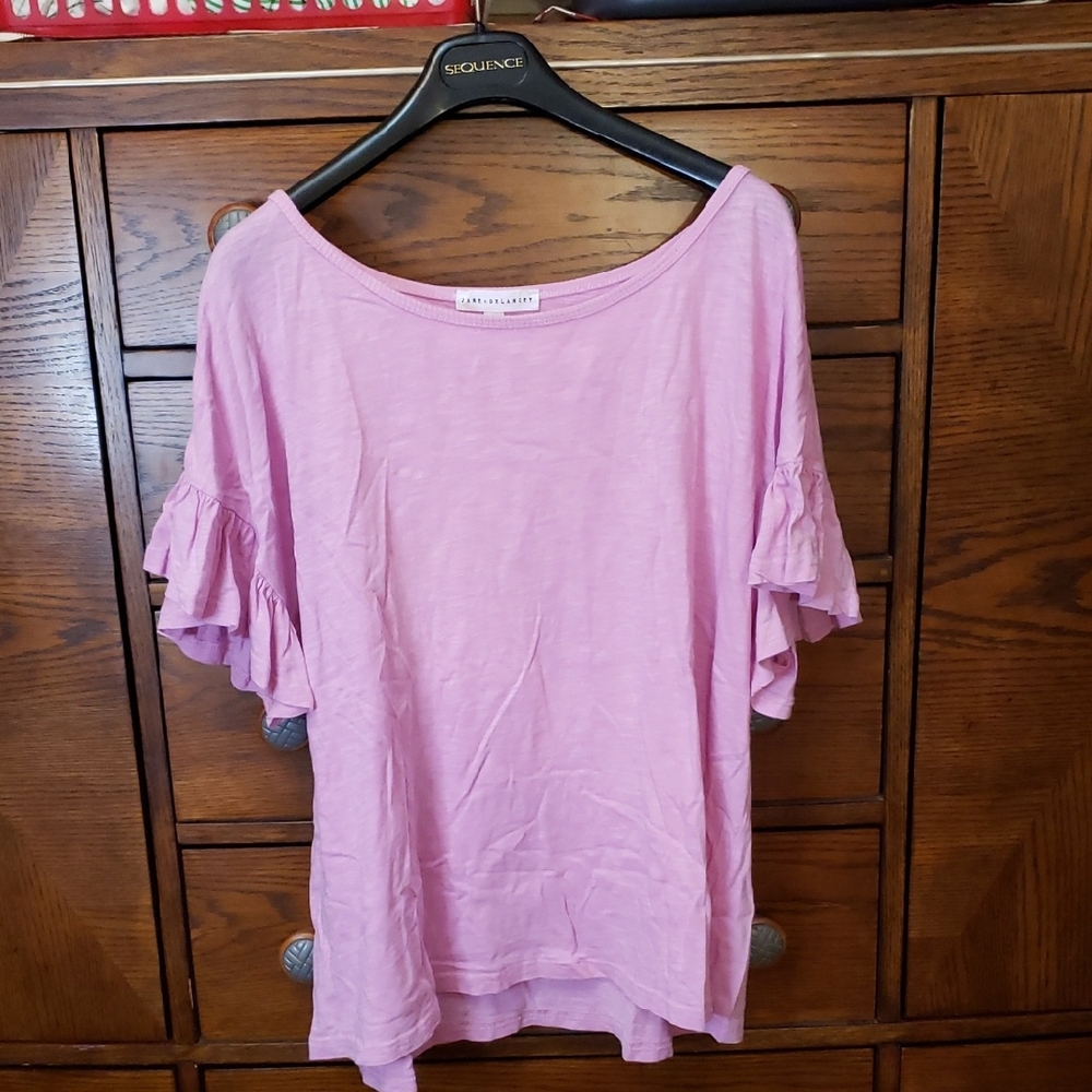 Jane and Delancey Light Pink Ruffle Sleeve Top